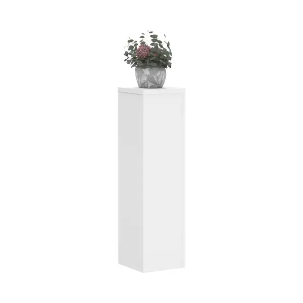VidaXL Plantenstandaards 2 St 17x17x60 Cm Bewerkt Hout Wit thumbnail