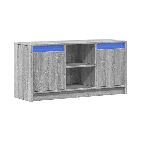 Vidaxl - Tv-schrank Mit Led-beleuchtung Grau Sonoma 100x34x50 Cm thumbnail