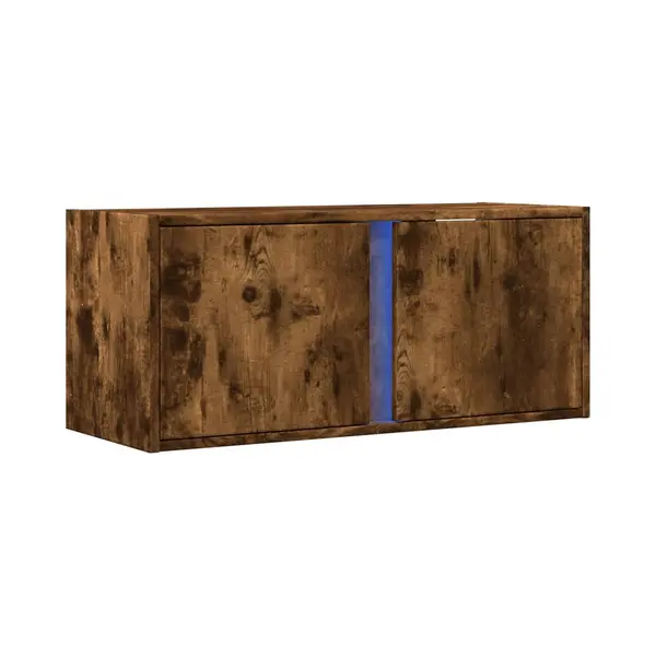 VidaXL Tv-Wandschrank Mit Led-Beleuchtung Räuchereiche 80x31x35 Cm thumbnail