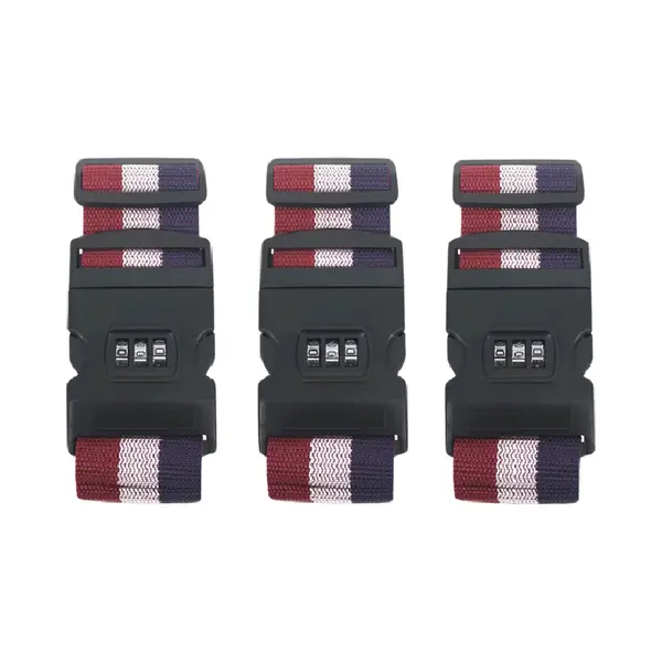 Jvs Products Kofferriem Met Cijferslot En Kofferlabel - 3 Stuks - Verstelbaar - Bagageriem - 200 Centimeter - Extra Beveiliging - Reizen - Nederland - thumbnail