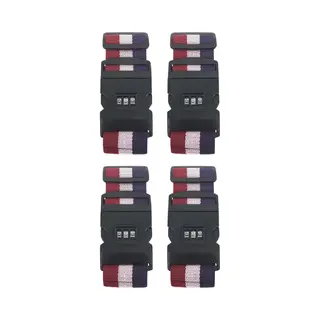 Jvs Products Kofferriem Met Cijferslot En Kofferlabel - 4 Stuks - Verstelbaar - Bagageriem - 200 Centimeter - Extra Beveiliging - Reizen - Nederland -