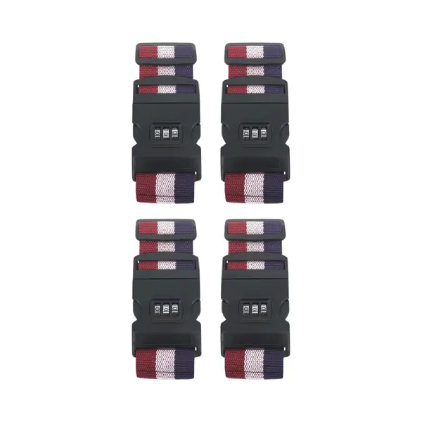 Jvs Products Kofferriem Met Cijferslot En Kofferlabel - 4 Stuks - Verstelbaar - Bagageriem - 200 Centimeter - Extra Beveiliging - Reizen - Nederland - thumbnail