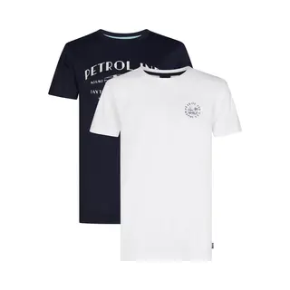 Petrol Industries Shirt 'Riviera' Navy / Wit