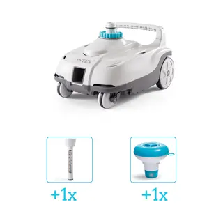 Zwembadonderhoud - Intex Zwembad Stofzuiger ZX100 - Automatisch - 28006 Inclusief Thermometer En Chloordrijver - 3-delig - Geschikt Voor Alle Type