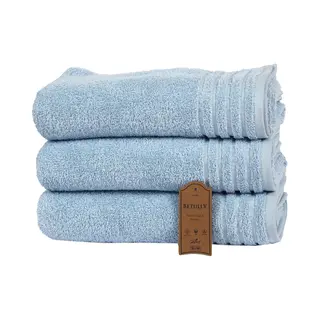 Betully ® Xl Handdoeken 70x140 - Set Van 3 - Badhanddoeken Hotelkwaliteit - 100% Katoen -Zware Kwaliteit 500 G/m2-Luchtblauw