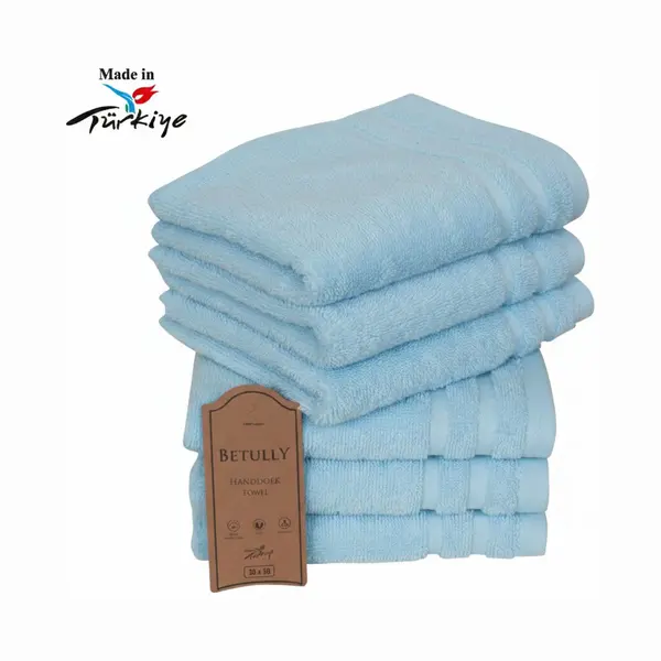 Betully ® - Handdoeken 30 X 50 Cm - Set Van 6 - Hotelkwaliteit Handdoeken – Zware Kwaliteit 500 G/m2 LuchtBlauw thumbnail