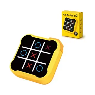 Niba® Elektronisch Tic Tac Toe Spel - Geel – Interactief Led Lichtspel Met Geluid - Memory & Reactie Spel Voor Kinderen - Draagbaar Educatief