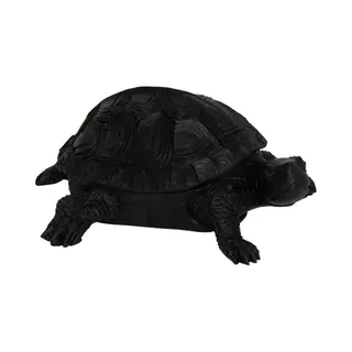 Housevitamin Ornament - Schildpad Box - Polyresin - Zwart - 15.5x13.5x7.5cm