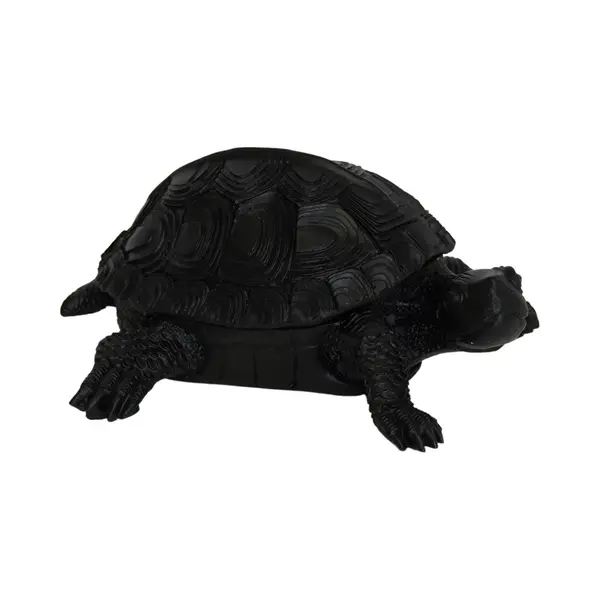 Housevitamin Ornament - Schildpad Box - Polyresin - Zwart - 15.5x13.5x7.5cm thumbnail