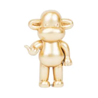 Housevitamin Ornament - Hang Loose Aap Beeld 'The Legend' - Polyresin - 11x7x19cm - Goud