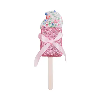 Housevitamin - Kersthangers - Waterijsje Met Discobal Dip - Roze - 6, 5x2x16cm