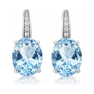 Cilla Jewels 925 Zilveren Oorbellen Met Grote Blue Topaz Steen