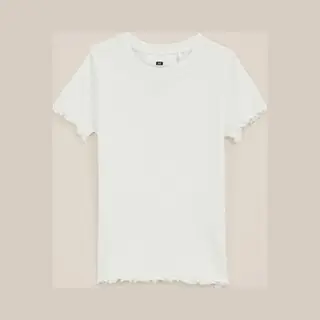 We Fashion Meisjes Slim Fit T-shirt Met Ribstructuur