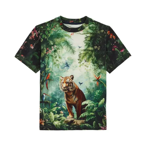 We Fashion Shirt Lichtbruin / Grijs / Donkergroen / Zalm Roze thumbnail