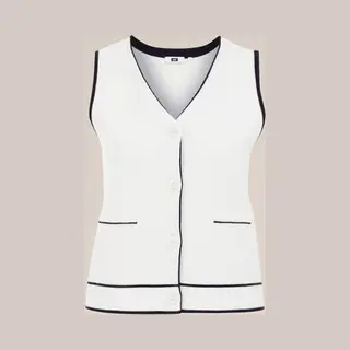 We Fashion Dames Gebreid Gilet Met Contrast