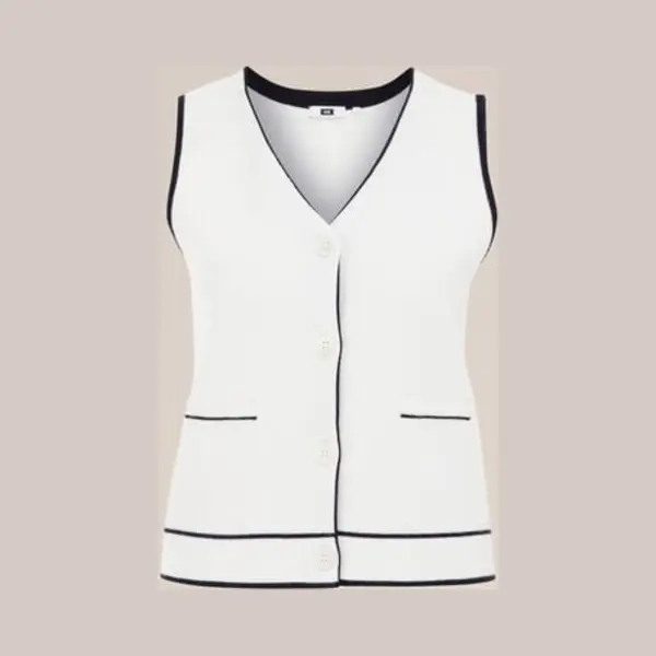 We Fashion Dames Gebreid Gilet Met Contrast thumbnail
