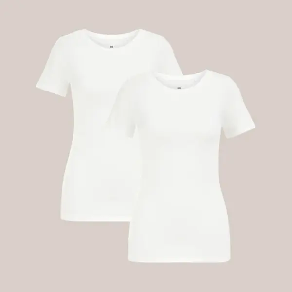 We Fashion Dames T-shirt Van Katoenmix, 2-pack thumbnail