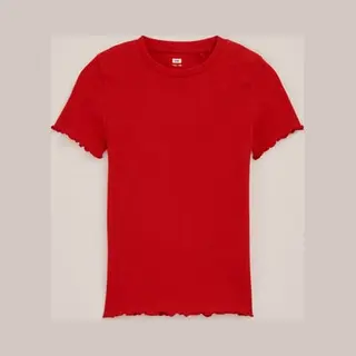 We Fashion Meisjes Slim Fit T-shirt Met Ribstructuur