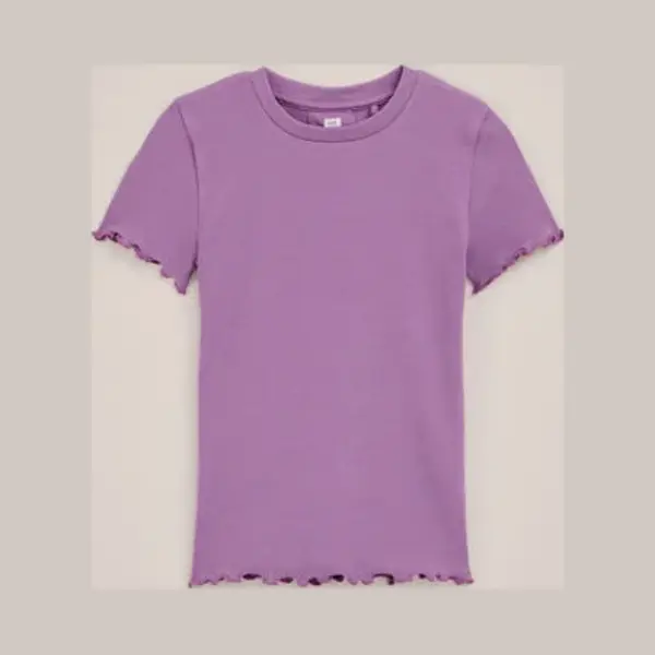 We Fashion Meisjes Slim Fit T-shirt Met Ribstructuur thumbnail