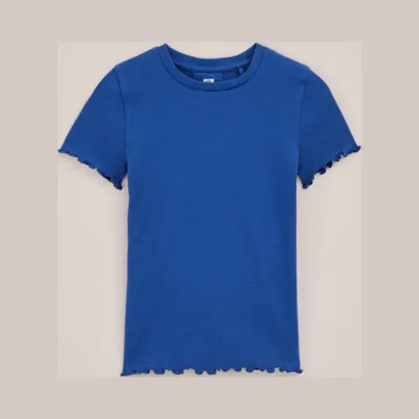 We Fashion Meisjes Slim Fit T-shirt Met Ribstructuur thumbnail