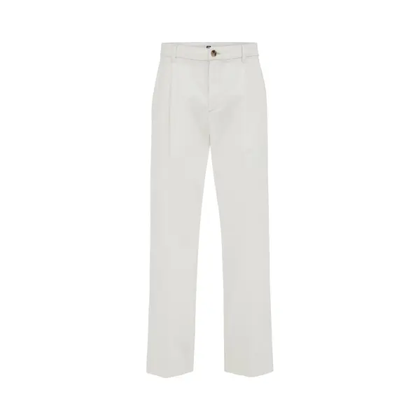 We Fashion Heren Loose Fit Chino Met Bandplooi En Elastische Broekband thumbnail