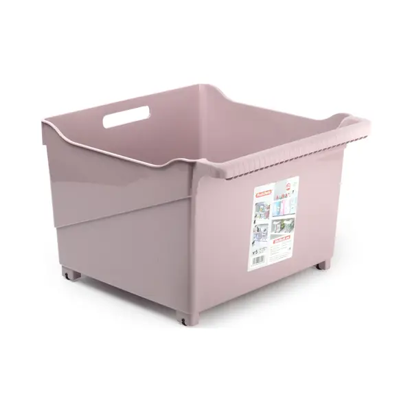 Plasticforte Opberg Trolley Container - Roze - Op Wieltjes - L39 X B38 X H26 Cm - Kunststof - Opslag Box/bak - 38 Liter thumbnail