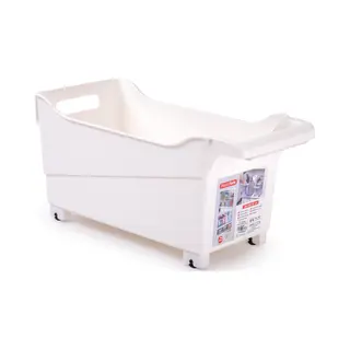 Plasticforte Opberg Trolley Container - Ivoor Wit - Op Wieltjes - L38 X B18 X H18 Cm - Kunststof - Opslag Box/bak - 12 Liter