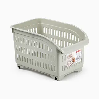 Plasticforte Opberg Trolley Container - Beige - Op Wieltjes - L30 X B18 X H19 Cm - Kunststof - Opslag Box/bak - 10 Liter