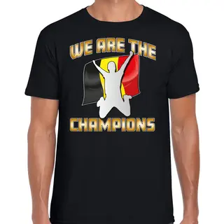 Bellatio Decorations Verkleed T-shirt Voor Heren - Belgie - Zwart - Voetbal Supporter - Themafeest Xxl