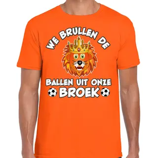 Bellatio Decorations Verkleed T-shirt Voor Heren - Ballen - Oranje - Ek/Wk Voetbal Supporter Xxl