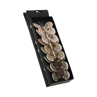 Othmar Decorations Decoratie Vlinders Op Clip - 6x St - Bruin Tinten - 8 Cm - Kunststof
