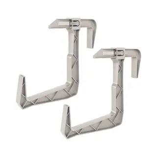 Form Plastic Balkon Plantenbak Ophang Beugels - 2x - Voor Aan Een Railing - Kunststof - Lichtgrijs - Balustradehook