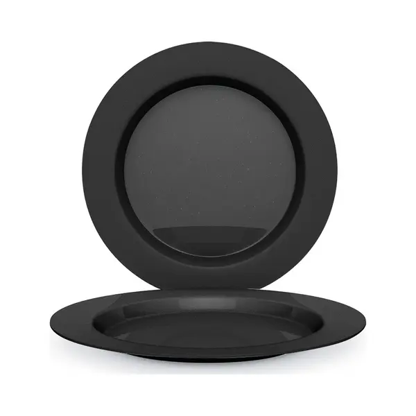 Juypal Hogar Juypal Diner Borden Set - 16x - Zwart - Kunststof - D26 Cm - Herbruikbaar - Bpa-vrij - Camping thumbnail