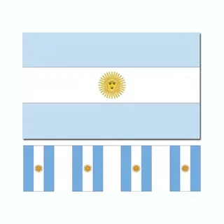 Argentinie Versiering/feestartikelen Set - Vlag 90 X 150 Cm - Vlaggenlijn Van 300 Cm - Landen Thema - Supporters