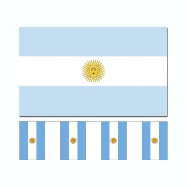 Argentinie Versiering/feestartikelen Set - Vlag 90 X 150 Cm - Vlaggenlijn Van 300 Cm - Landen Thema - Supporters thumbnail