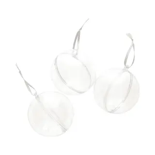 Gerimport Diy Kerstballen - 12x St - D8 Cm - Doe Het Zelf Hobby Kerstballen - Transparant
