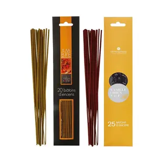 Atmosphera Wierook Stokjes - Set Van 2 Geuren - Amber En Oosters Vanille - 25 Cm - Ontspanning