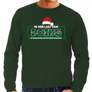 Bellatio Decorations Foute Kersttrui Voor Heren - Ik Heb Last Van Doikg - Groen - Hilarisch L