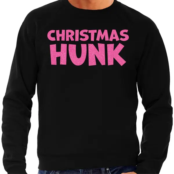 Bellatio Decorations Foute Kersttrui Voor Heren - Christmas Balls - Zwart - Glitter Roze - Kerstfeest S thumbnail