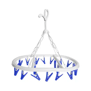 Cm Wasgoed Droogcarrousel/droogmolen - 20 Clips/knijpers - Wit/blauw - Kunststof - 29 X 42 Cm