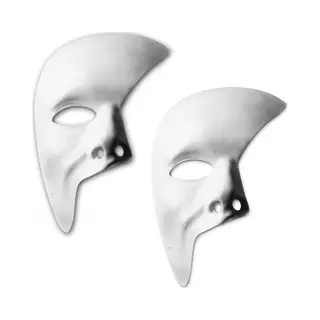 Carnaval Verkleed Masker Phantom Of The Opera - 2x - Wit - Met Elastiekje - Plastic - Zelf Beschilderbaar