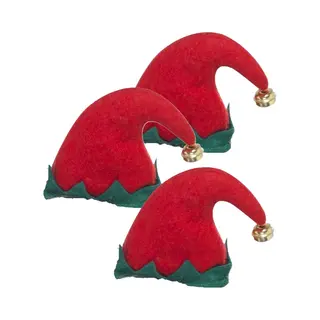 Smiffys Verkleed Haarband Mini Elfenmuts - 5x - Diadeem - Vilt - Kerst Accessoires