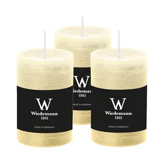 Wiedemann Cilinderkaars/stompkaars - 6x - Rustieke Kaars - Creme Wit - 6 X 9 Cm - 30 Branduren