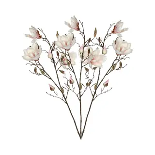Mica Decorations Kunstbloem - 3x - Magnolia - Lichtroze - 90 Cm - Takken - Kunstbloemen Boeketten
