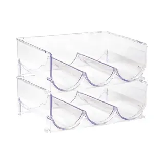 Plasticforte Flessenrek - 2x - 3 Flessen - Koelkast Organizer - Stapelbaar - Kunststof - Wijnrek - 20 X 29 X 11 Cm