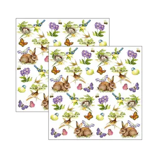 Ambiente Pasen Servetten - 40x Stuks - Voorjaar Thema - 33 Cm - Wegwerpservetten