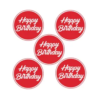 Bellatio Decorations Bierviltjes/onderzetters Happy Birthday - 20x Stuks - Rood - D10 Cm - Verjaardag Versiering