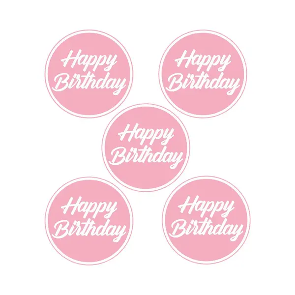 Bellatio Decorations Bierviltjes/onderzetters Happy Birthday - 20x Stuks - Lichtroze - D10 Cm - Verjaardag Versiering thumbnail