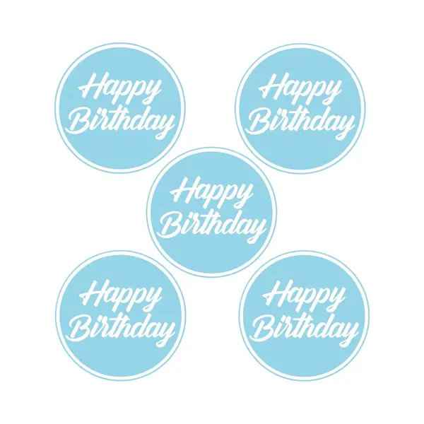 Bellatio Decorations Bierviltjes/onderzetters Happy Birthday - 20x Stuks - Lichtblauw - D10 Cm - Verjaardag Versiering thumbnail