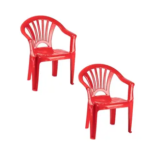 Trendoz Stoeltjes Voor Kinderen - 2x - Rood - 50 Cm - Voor Binnen En Buiten - Kunststof